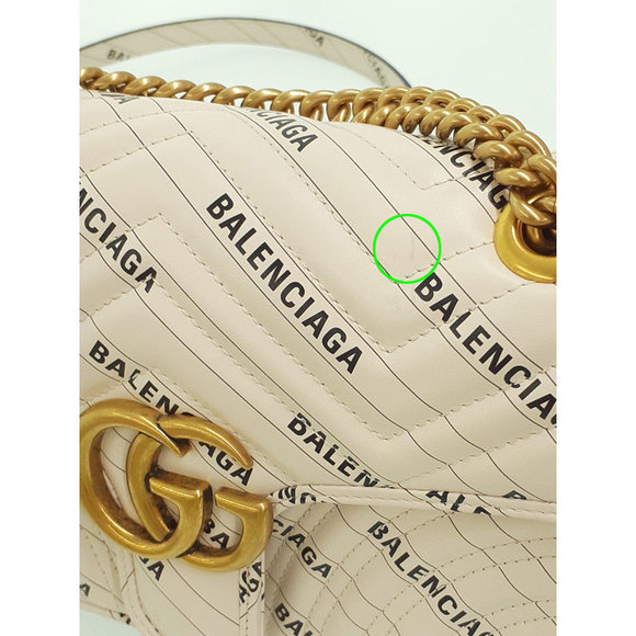 Gucci & Balenciaga GG Marmont The Hacker Project Small Bag Chain Ivory - Picture 4 of 7